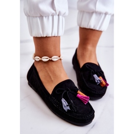 PS1 Dámské černé semišové mokasíny Wilessa černá 1