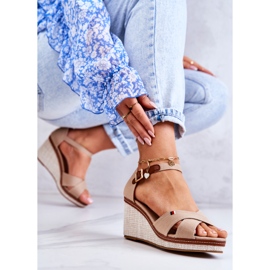 PS1 Dámské Sandály Na Klínu Tmavě Béžová Veenus béžový 1