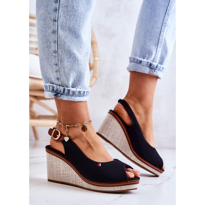 PS1 Dámské pohodlné sandály s přezkou Černé Thallas černá 2