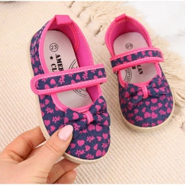 Baleríny Tenisky Navy Blue Jr American Club námořnická modrá růžový 1