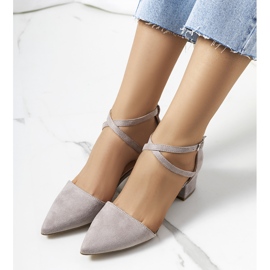 Šedé lodičky na sloupku Hyde šedá 2