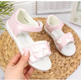 Sandály na suchý zip jasně růžové At the American Club růžový 1