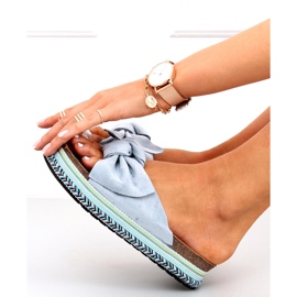 Žabky na zdobené podrážce Lane Blue modrý 1