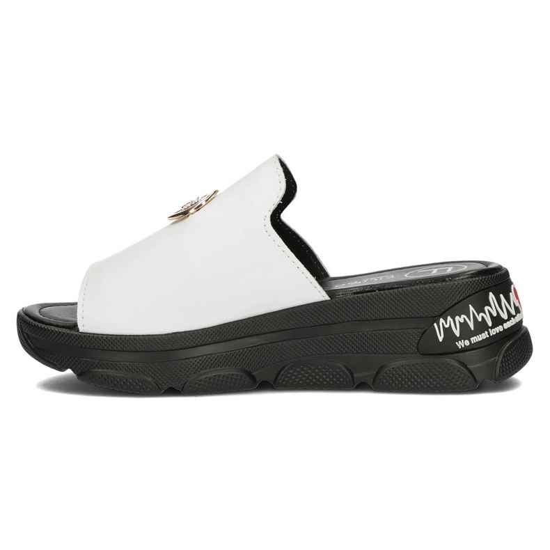 Kožené pantofle Filippo DK3872 / 22 Wh bílé bílý 1