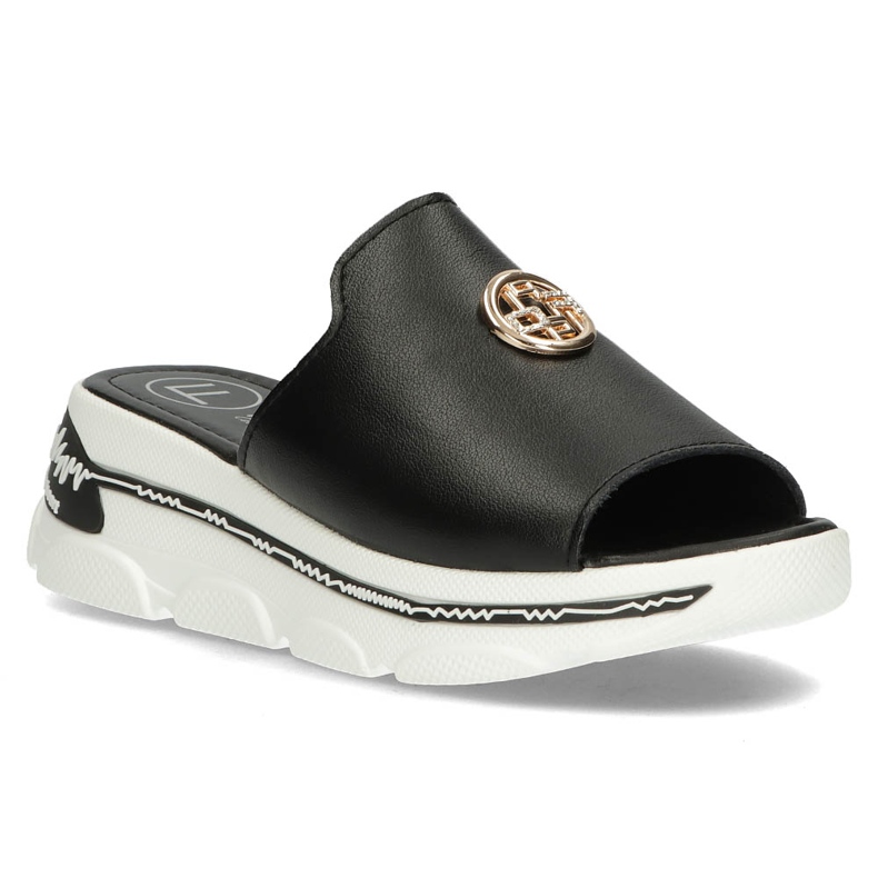 Kožené pantofle Filippo DK3872 / 22 Bk černé černá 1