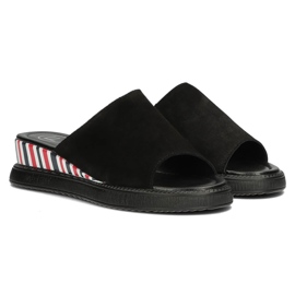 Kožené pantofle Filippo DK3615 / 22 Bk černé černý 2