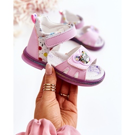 PJ2 Kožené dětské sandály Violet Dotty fialový 1