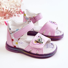 PJ2 Kožené dětské sandály Violet Dotty fialová 2