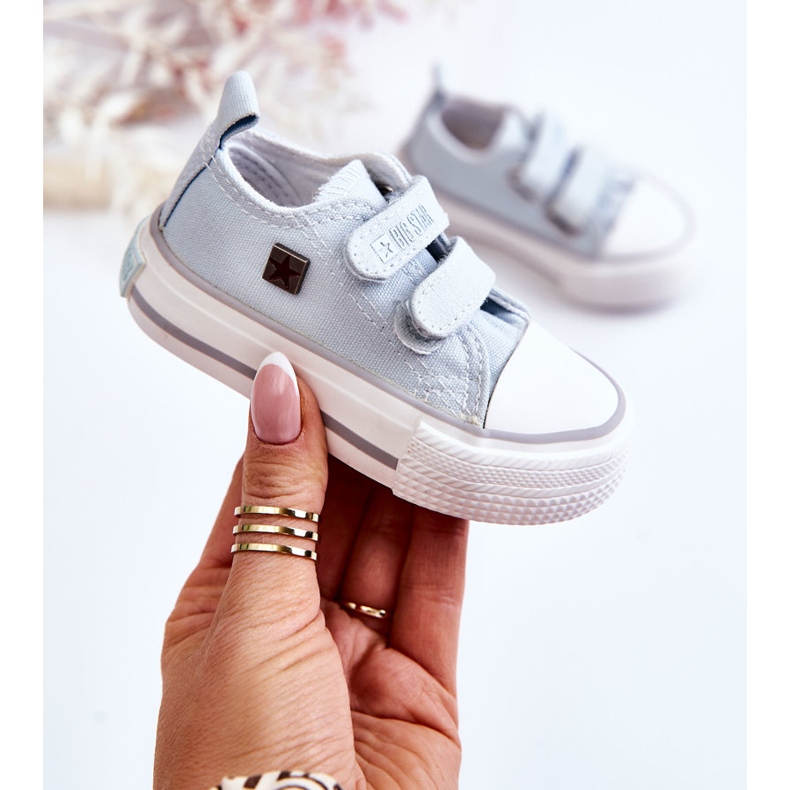 Dětské tenisky na suchý zip Big Star HH374204 Modré modrý 1