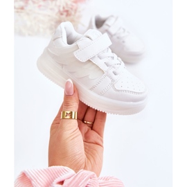 PA1 Dětské kožené sportovní boty se suchým zipem bílý anděl 1
