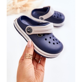 Pohodlné dětské pantofle Crooks Navy Blue Colly námořnická modř 1