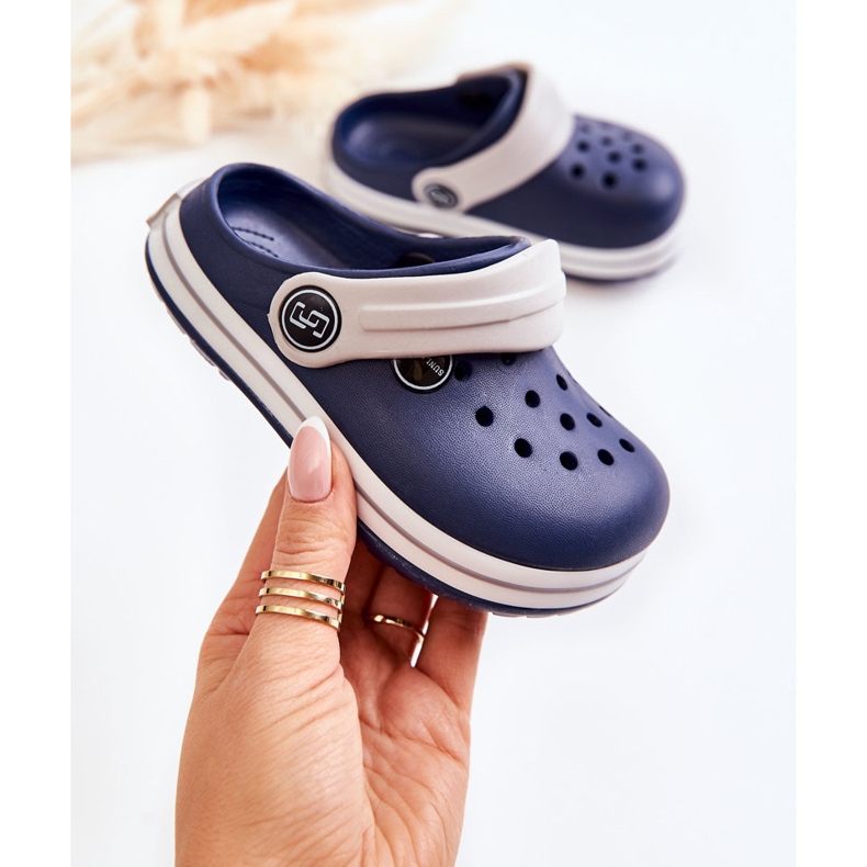 Pohodlné dětské pantofle Crooks Navy Blue Colly námořnická modř 1