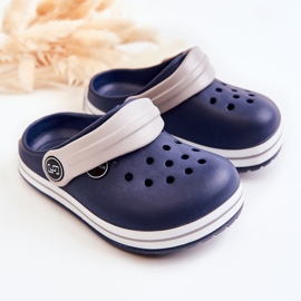 Pohodlné dětské pantofle Crooks Navy Blue Colly námořnická modř 2