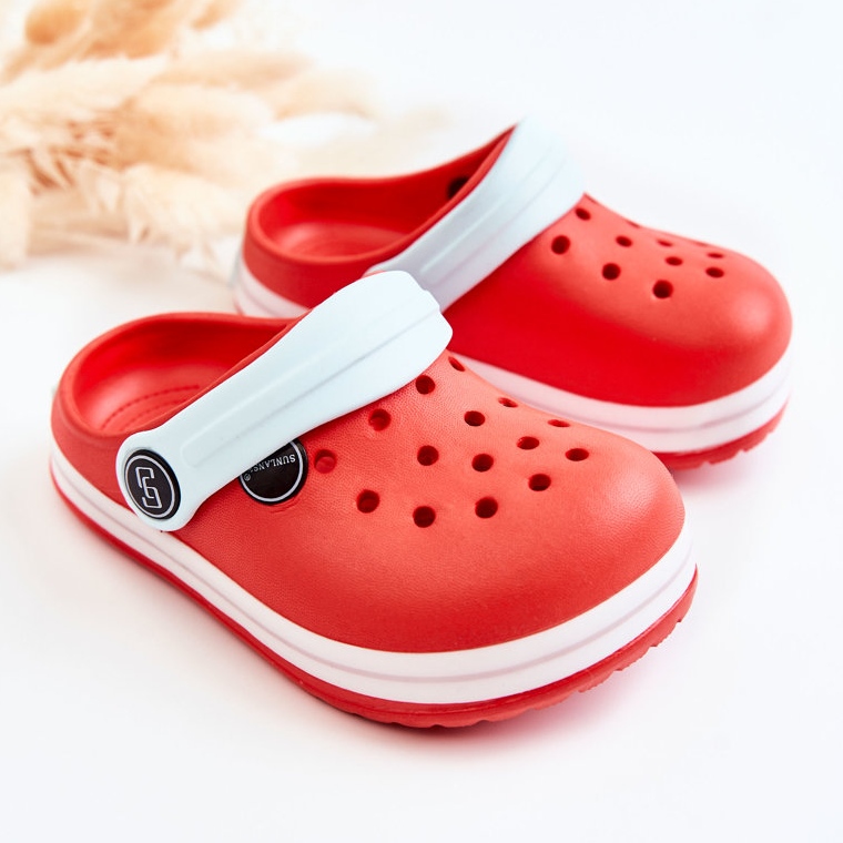 Pohodlné dětské pantofle Crocs Red Colly červený 2