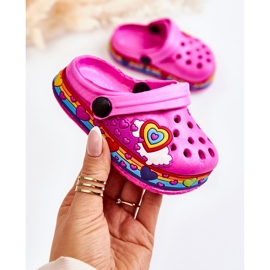 Dětské pěnové pantofle Kroks Fuchsia Charie růžový 2