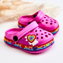 Dětské pěnové pantofle Kroks Fuchsia Charie růžový 1