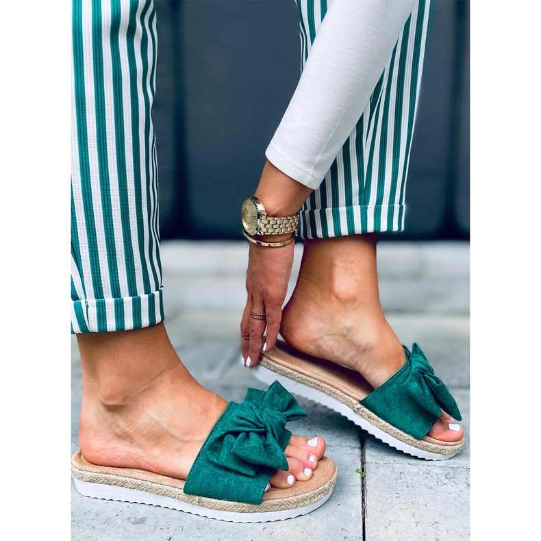 Espadrilky s mašlí Viola Green zelená 2