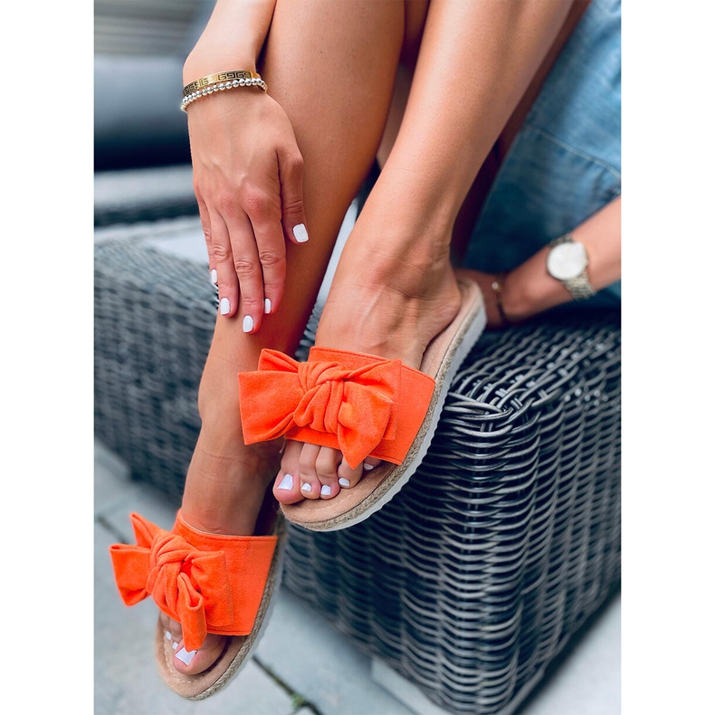 Espadrilky s mašlí Viola Orange oranžový 2