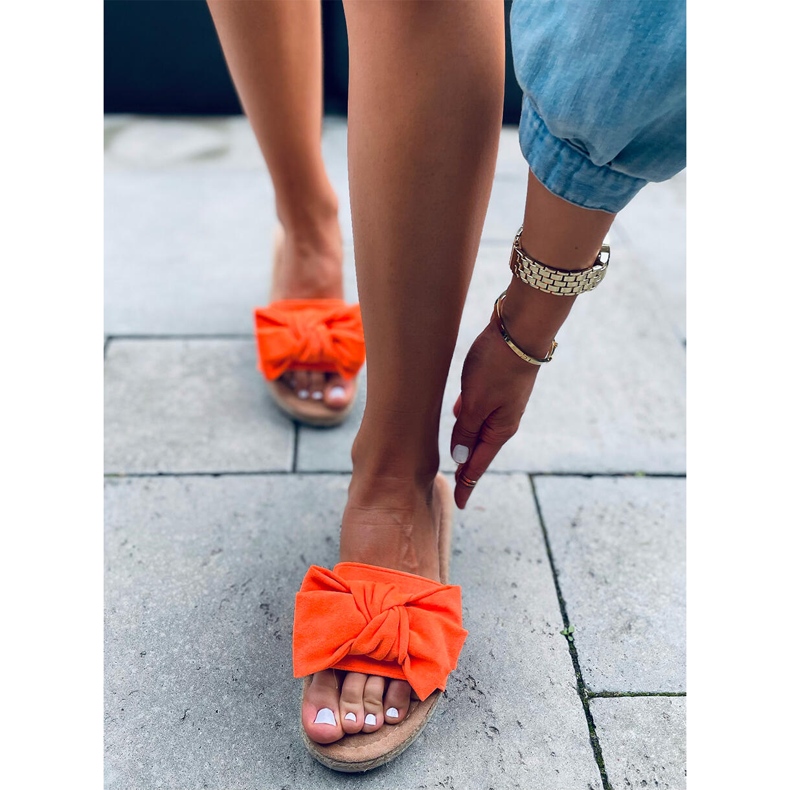 Espadrilky s mašlí Viola Orange pomerančový 1