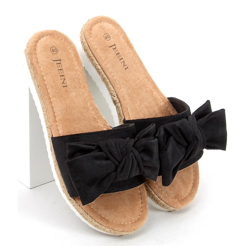 Espadrilky s mašlí Viola Black černá 2 Espadrilky s mašlí Viola Black černá 2
