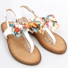 Žabky s mašlí Odette White bílý 1