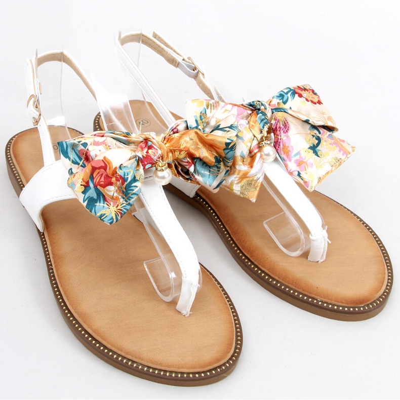 Žabky s mašlí Odette White bílý 1