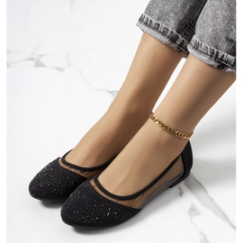 Černé poloprůhledné baleríny Malene černý 1