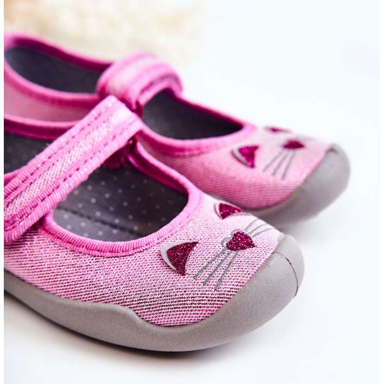 BEFADO S.A. Pantofle Balerína Befado Cats 114X451 Růžovo-šedá růžový 2