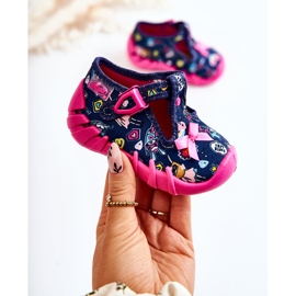 BEFADO S.A. Befado Supergirl Pantofle s mašlí 110P456 Navy Blue námořnická modrá 1