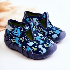 BEFADO S.A. Boty Pantofle Befado Dinosaurs 110P448 Navy Blue námořnická modrá 1
