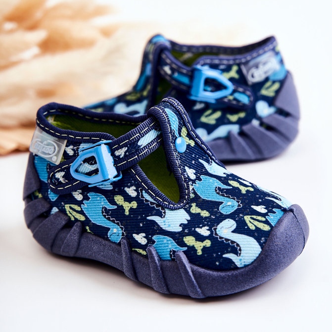 BEFADO S.A. Boty Pantofle Befado Dinosaurs 110P448 Navy Blue námořnická modrá 2