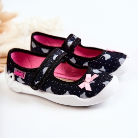 BEFADO S.A. Dětské pantofle Balerína Befado S Mašlí 114X481 Námořnická modrá 2