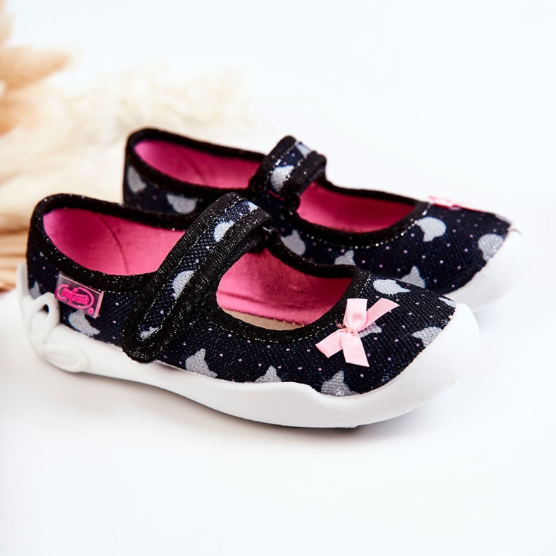 BEFADO S.A. Dětské pantofle Balerína Befado S Mašlí 114X481 Námořnická modrá 2