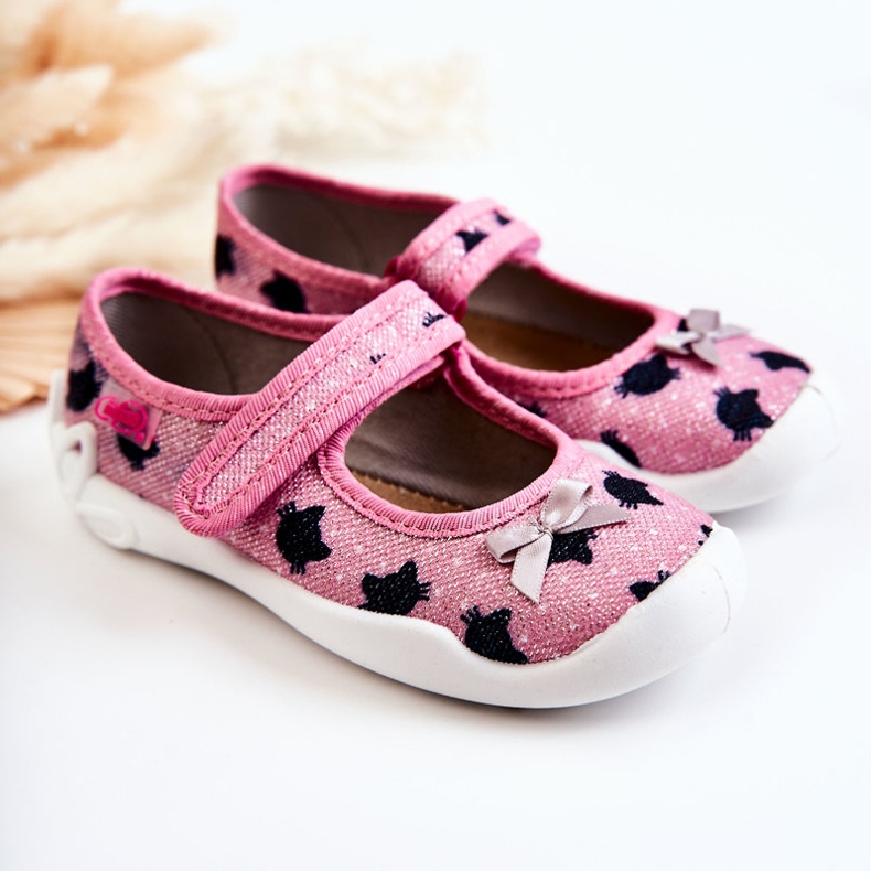 BEFADO S.A. Dětské balerínové pantofle Befado s mašlí 114X480 Růžové růžový 2