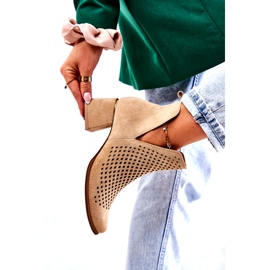Lewski Shoes Semišové prolamované boty Lewski Boty 3165 Béžová béžový 2