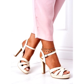 PW1 Elegantní Sandály Na Baru Béžové Anastasie béžový 4