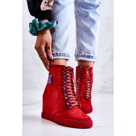Dámské tenisky Lu Boo s řetízky Suede Multi-Red Monica červený 1