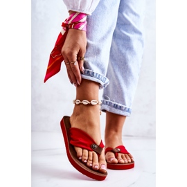 Dámské Materiál Žabky Big Star JJ274A349 Červené 1