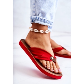 Dámské Materiál Žabky Big Star JJ274A349 Červené 2