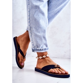 Dámské Materiálové žabky Big Star JJ274A346 Navy Blue námořnická modř 2