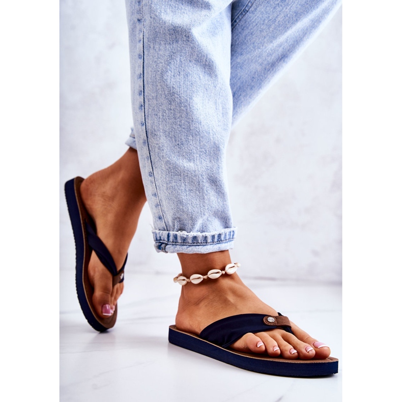 Dámské Materiálové žabky Big Star JJ274A346 Navy Blue námořnická modř 2