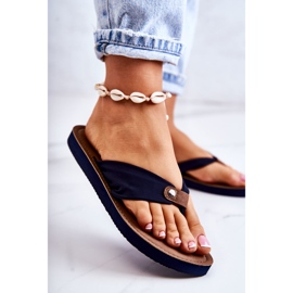 Dámské Materiálové žabky Big Star JJ274A346 Navy Blue námořnická modř 1