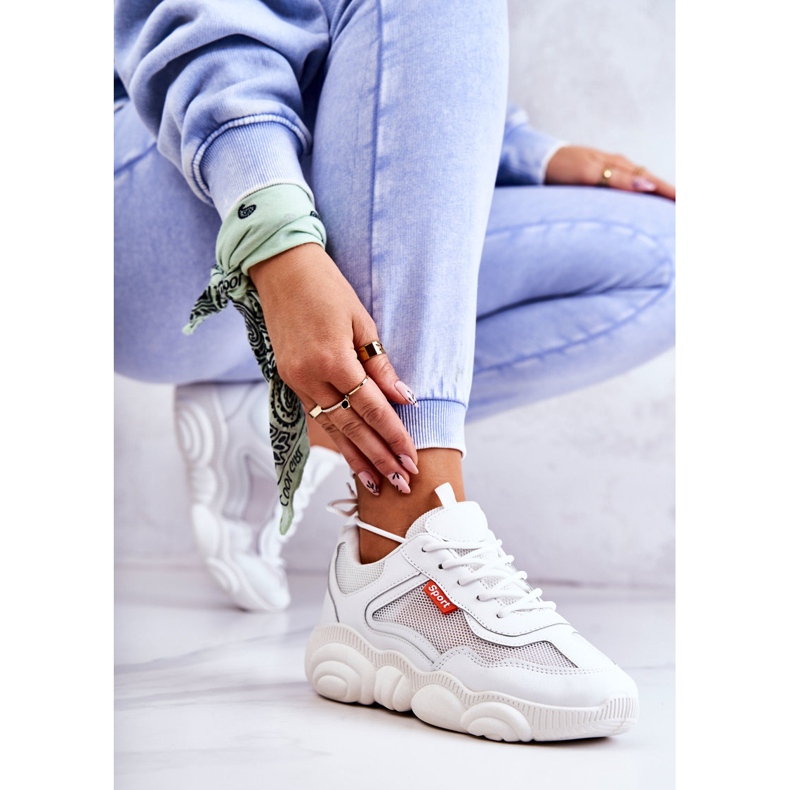 Dámské tenisky sportovní boty se síťovinou bílé Sallis bílý 1