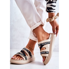 Dámské módní kožené pantofle La.Fi Beige Menifis béžový černá 2