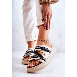 Dámské módní kožené pantofle La.Fi Beige Menifis béžový černá 1