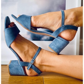 Jolina Blue sandály na vysokém podpatku modrý 2 Jolina Blue sandály na vysokém podpatku modrý 2