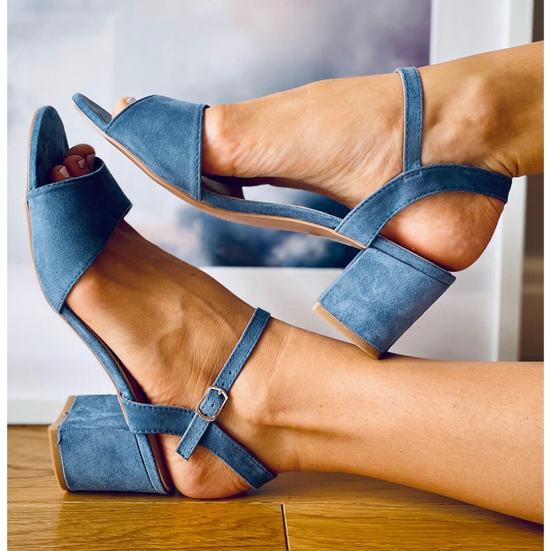 Jolina Blue sandály na vysokém podpatku modrý 2