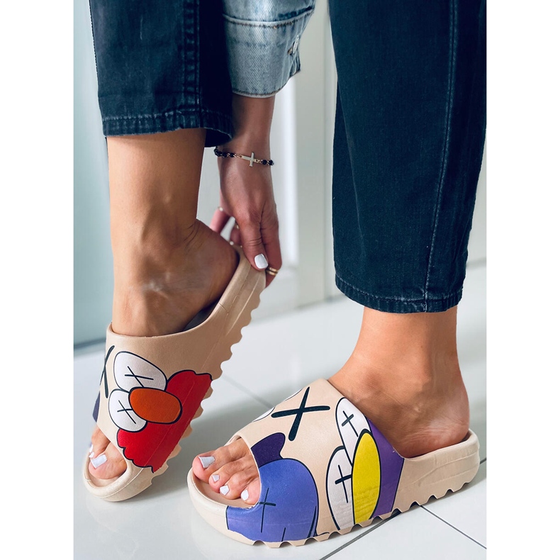 Pantofle s barevným potiskem Clancy Khaki vícebarevný 1