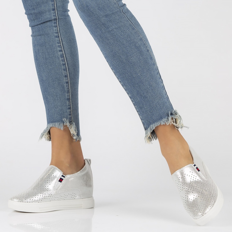 Kožené boty Filippo DP1356 / 22 Si stříbrná stříbrný 2