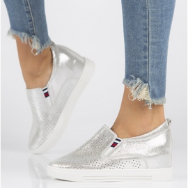 Kožené boty Filippo DP1356 / 22 Si stříbrná stříbrný 1